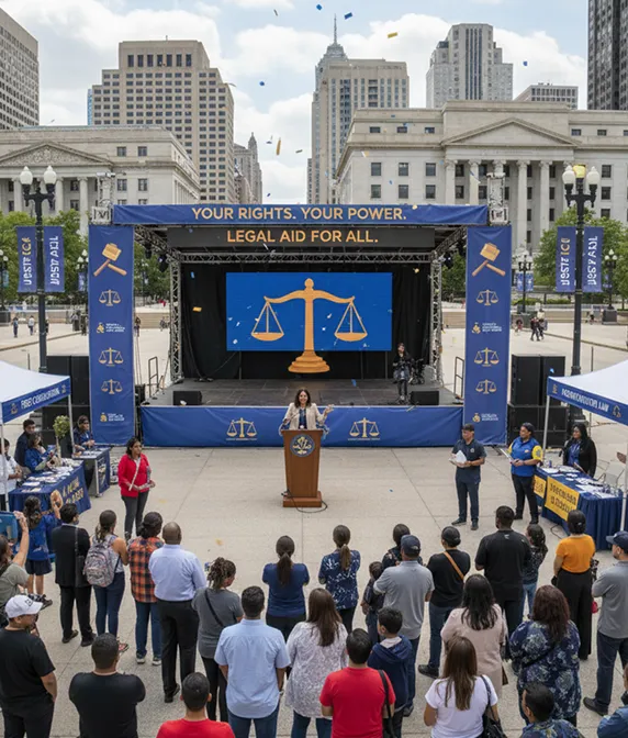 Advocates for Social Justice Reform team members smiling together with a police officer.